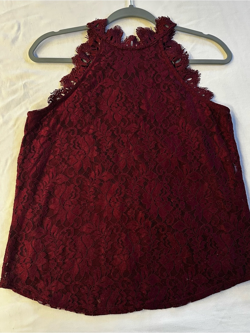 Maurice’s Burgundy Lace Halter Top Size Small
